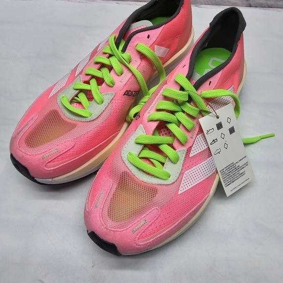 Women's Size 7.5 Adidas Adizero Boston 11 Running Casual Shoe Pink White GX6656 - Picture 2 of 8